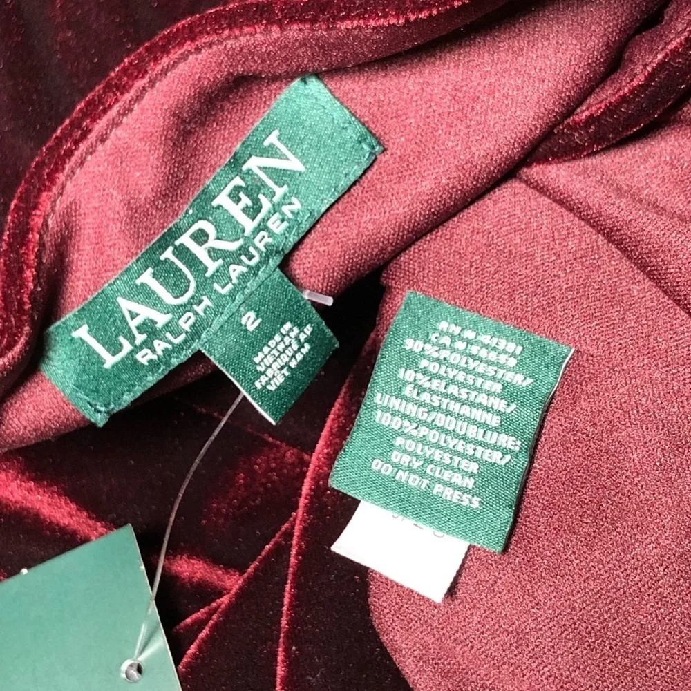 LAUREN RALPH LAUREN sleeveless Stretch-Velvet Sheath Dress size 2